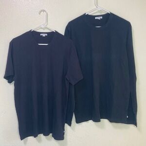 James Perse Lot of 2 Mens Black Cotton Crew Neck TShirt Bundle Size 3 (Large)